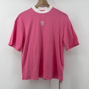 Missguided Women XS Embroidered Logo Oversize Short Sleeve T-Shirt‎ Pink NWT